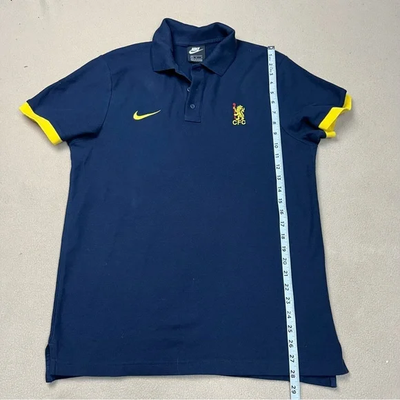 Nike Chelsea FC Polo Shirt Mens Large Blue Yellow Core Matchup Short Sleeve - Picture 2 of 10